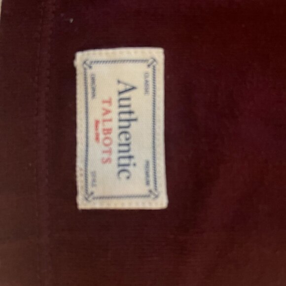 Talbots Long Sleeve T Shirt New England Equestrian Club Size XP Wine Side Slit - Picture 3 of 3